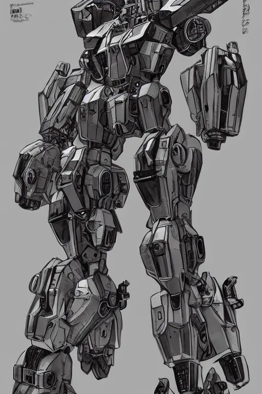 Image similar to very symmetrical!! full body illustrations of mecha, pen and ink, moderately detailed, concept art, armored core aesthetic, artstation, deviantart, pinterest