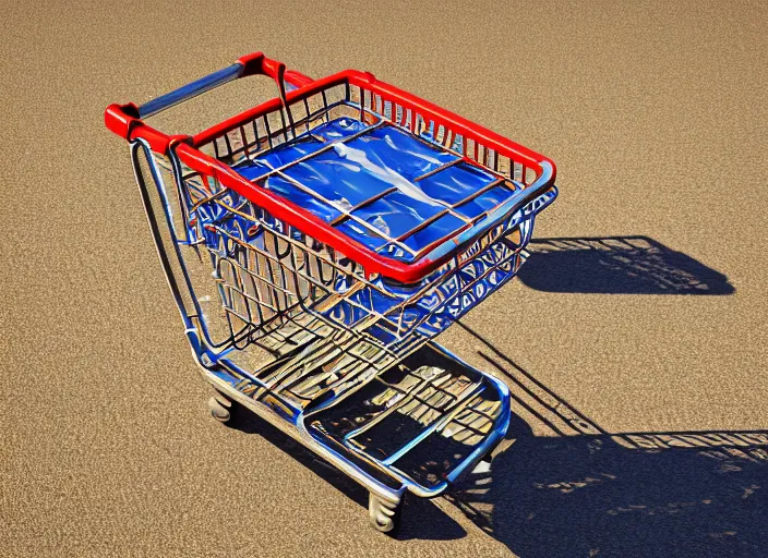 Image similar to gamer shopping cart, high resolution, high detail, 8 k