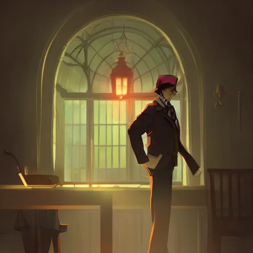 Image similar to Sir Arthur Conan Doyle as Sherlock Holmes, ambient lighting, 4k, anime key visual, lois van baarle, ilya kuvshinov, rossdraws, artstation