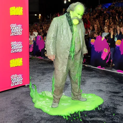 Image similar to karl marx slimed at the kids choice awards, professional photography