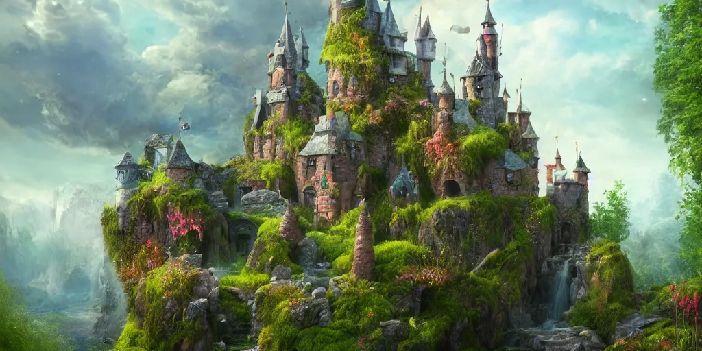 Image similar to a fairy castle, extremely detailed oil painting, unreal 5 render, fantasy digital art, octane render, beautiful composition, trending on artstation, award-winning photograph, masterpiece