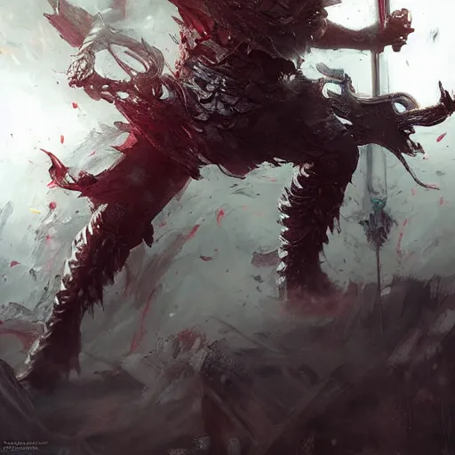 Image similar to full body shot Guts Berserk fan art, digital 2d, extremely detailed, made by wlop, maxwell boas, Naranbaatar Ganbold, Raymond Swanland and Ruan Jia. Masterpiece. Repin. Greg Rutkowski