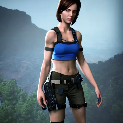 Image similar to jill valentine by bill watterson and artgem, 3 d unreal engine.