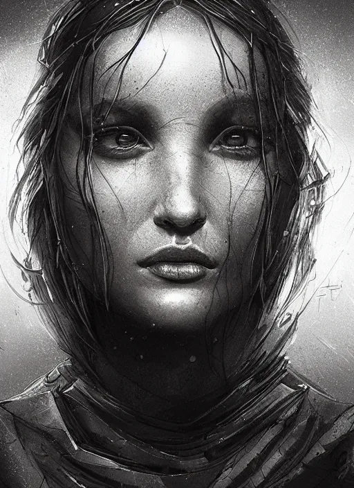 portrait of a bandit woman, drawn by ruan jia, fantasy