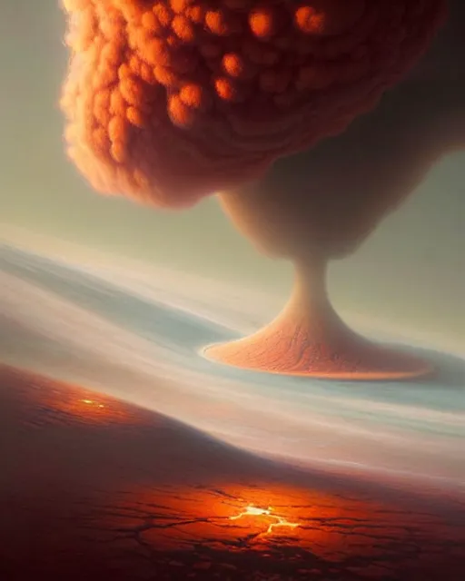 Image similar to a hyper - detailed 3 d render like a oil painting of martian cloud farming, surrealism!!!!! surreal concept art, lifelike, photorealistic, digital painting, aesthetic, smooth, sharp focus, artstation hd, by greg rutkowski, bruce pennington, valentina remenar and asher duran,