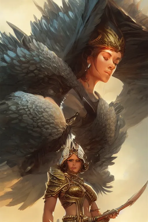 Image similar to amazon valkyrie athena, d & d, fantasy, portrait, highly detailed, headshot, digital painting, trending on artstation, concept art, sharp focus, illustration, art by artgerm and greg rutkowski and magali villeneuve