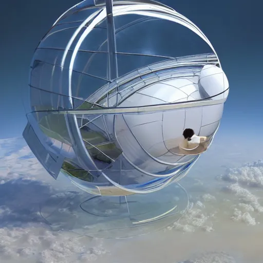 Image similar to spherical greenhouse in space, hyper realistic