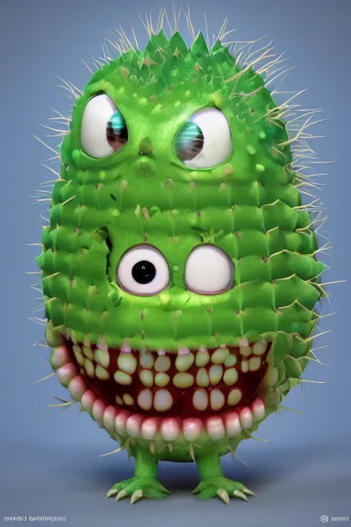 Prompt: 3 d render creature animal sushi cristal very big eye roots cactus elemental flush of force nature micro world fluo fishscale, design by mark ryden and pixar and hayao miyazaki, unreal 5, daz, hyperrealistic, octane render, cosplay, rpg portrait, dynamic lighting, intricate detail, harvest fall vibrancy, cinematic