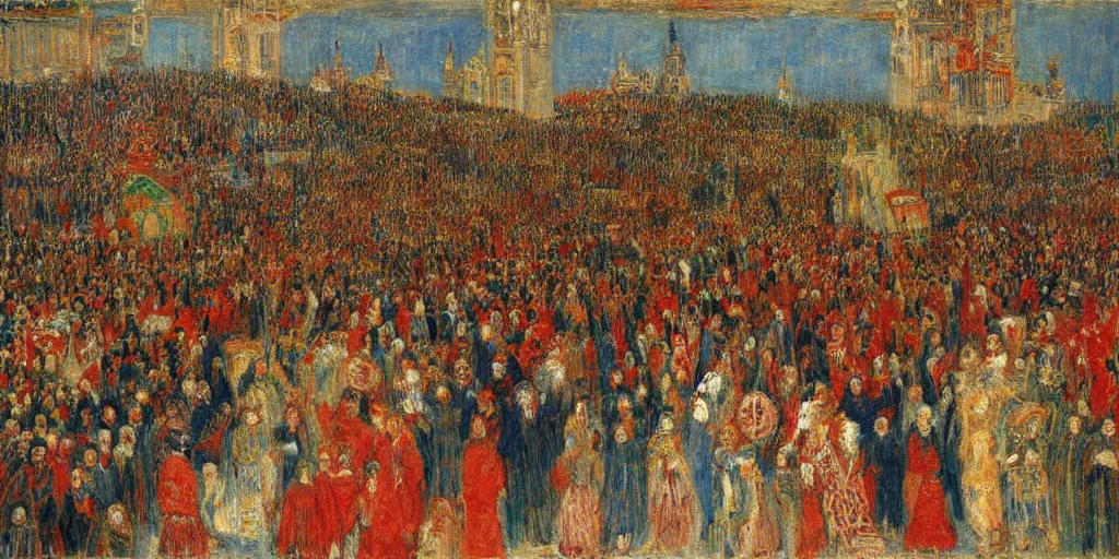 Image similar to christ's entry into brussels in 1 8 8 9. james ensor. ( 1 8 8 8 ) oil on canvas