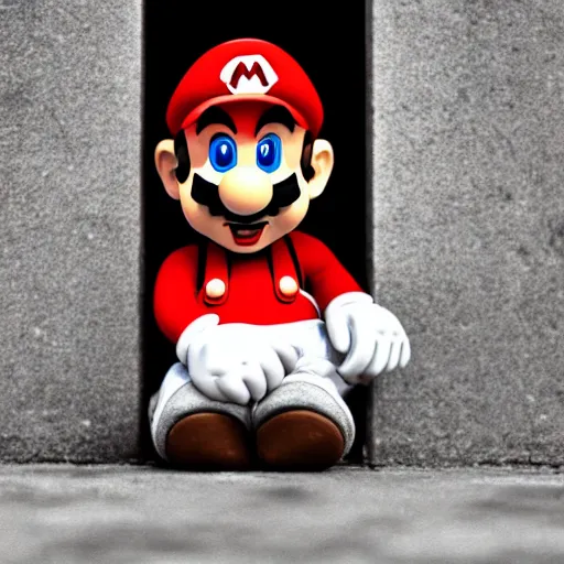 Image similar to mario in real life, photography