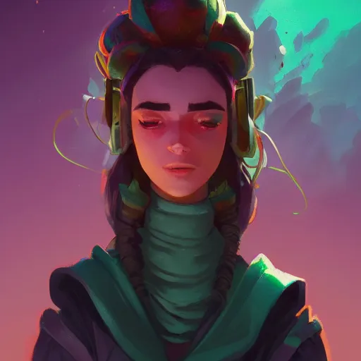 Image similar to profile portrait, maya ali mage, gloomhaven, dynamic lighting, gaudy colors, octane render aesthetic, matte painting concept art, official fanart behance hd artstation by jesper ejsing, by rhads and makoto shinkai and lois van baarle and ilya kuvshinov and rossdraws