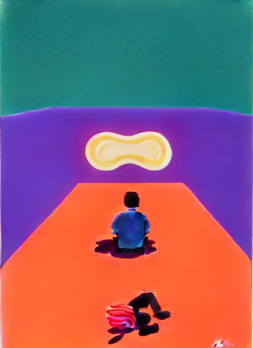 Prompt: a men is sleeping in a park love by shusei nagaoka, kaws, david rudnick, airbrush on canvas, pastell colours, cell shaded, 8 k