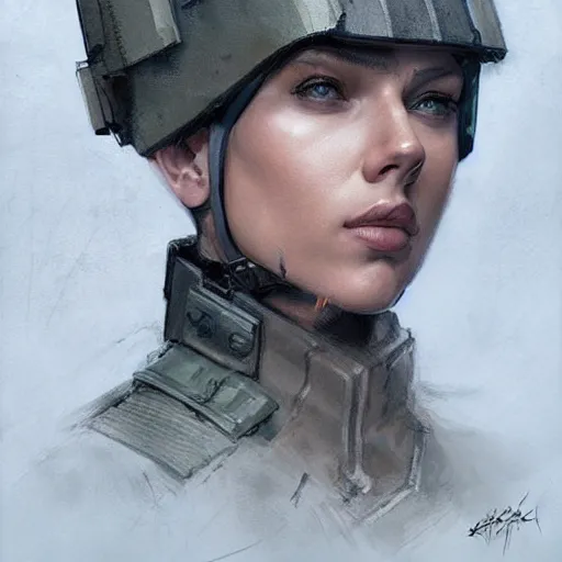 Image similar to old solid snake played by by scarlett johansson, military art, face portrait, hd shot, digital portrait, elegant, beautiful, fantasy art, artstation, comic style, by artgerm, guy denning, jakub rozalski, magali villeneuve and charlie bowater