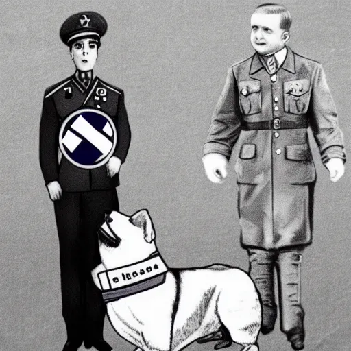 Prompt: corgi dog as nazi leader, nazi propaganda style