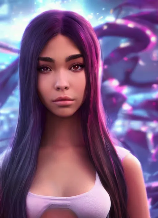 Image similar to Madison Beer as a video game character, digital art, unreal engine, unreal engine render, blender render, render, 4k, coherent