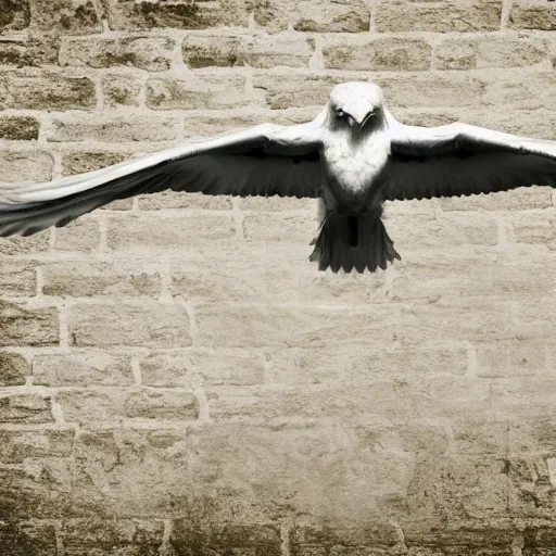 Image similar to toilet paper with long wingspan majestic flying over beautiful medieval background