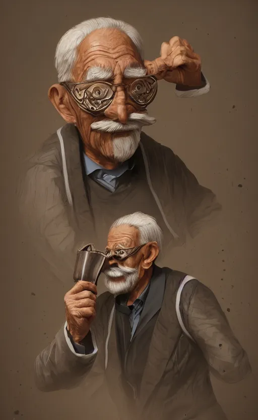 Prompt: old man doing hard work with their mask, do what we can, then leave it to god, non fiction, baroque, confidently, consistency, stability, elegantly, highly detailed, 8 k uhd, justify content center, artstation, concept art, matte, sharp focus, illustration, art paul lung