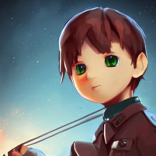 Image similar to beautiful little boy in nazi uniform posing while hold an whip. red, green, blue and gray pallet color. made in abyss art style, inspired by kris from deltarrune, cute detailed artwork, anatomically correct, soft details, ilya kuvshinov, reflection, perfect composition, profile picture, illumination, digital art, detailed anime soft face