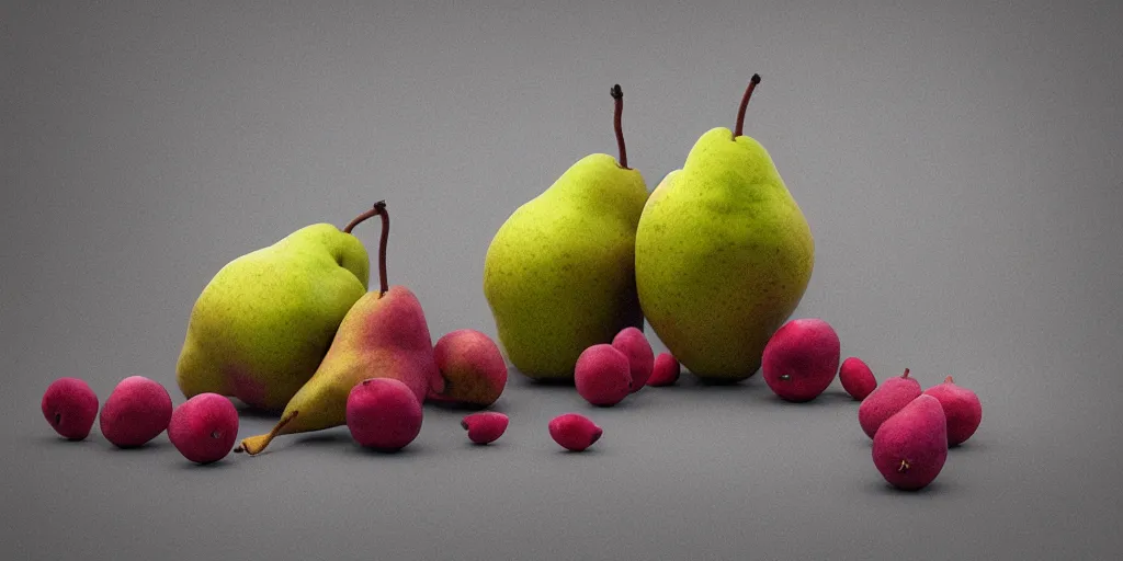 Image similar to a product picture of hundreds of pears, photographic filter, unreal engine 5, realistic, hyperdetailed, 8 k, cinematic, volumetric lighting, very realistic effect, hd, hdr, 4 k, sharp focus, octane render, ultra detailed, high resolution, trending on artstation in the style of albert dros glowing rich colors powerful imagery