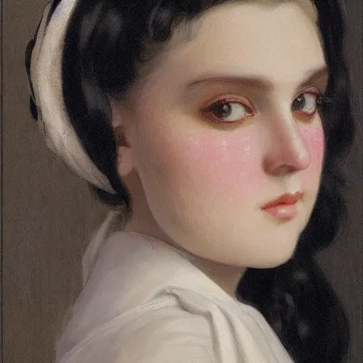 Prompt: maid!!! cosplay, symmetric beautiful face, orientalism portrait of a cute young woman with twin tails by Edwin Longsden Long and Theodore Ralli and Nasreddine Dinet and Adam Styk masterful intricate artwork