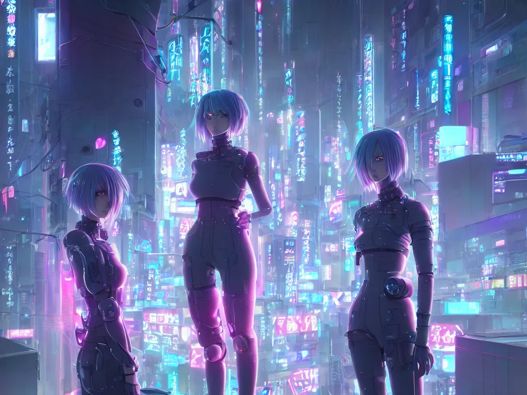 Image similar to portrait grey hair anime visual futuristic female cyber police, on cyberpunk neon light tokyo rooftop, ssci - fi and fantasy, intricate and very beautiful, human structure, concept art, sharp focus, anime by simon stalenhag, rossdraws and magali villeneuve and liya nikorov and luxearte, frostine engine