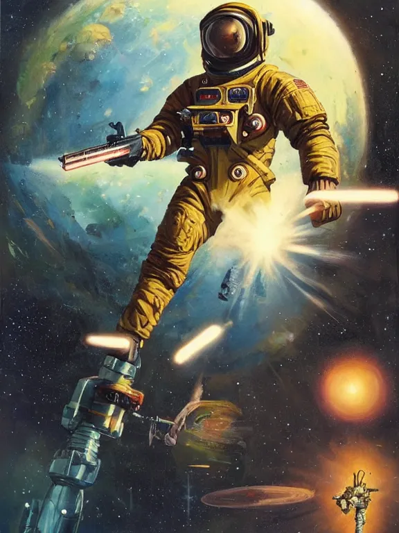 Man in a Spacesuit Graphic Art by Steve from HueForge