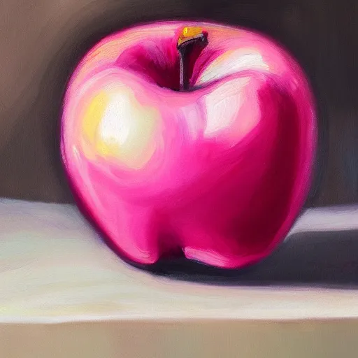 Prompt: pink apple panting high detail