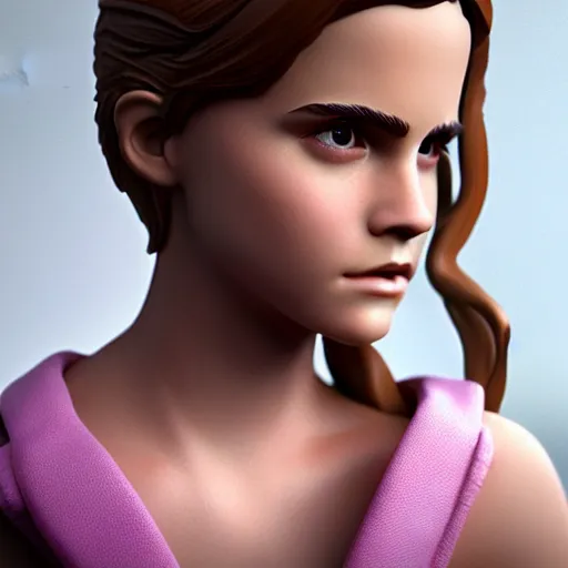 Image similar to plastic toy cute figurine of emma watson, blender, unreal engine, concept art, octane render, highly detailed, smooth, sharp focus