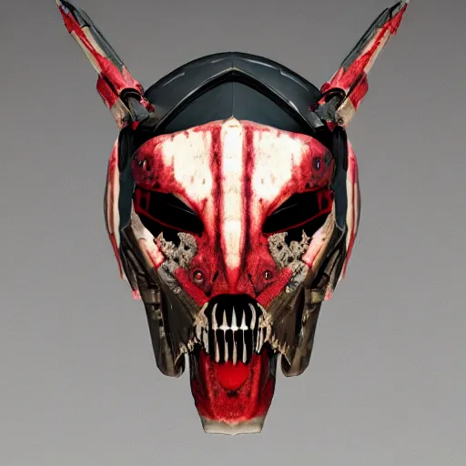 Prompt: very symmetrical!! cyborg zombie mask concept asset art from video game, by miguel angel martinez monje, by vitaly bulgarov, by yoji shinkawa, by joss nizzi, by shoji kawamori, horizon zero dawn, konami, mecha, deviantart, artstation, marmoset toolbag render, unreal engine