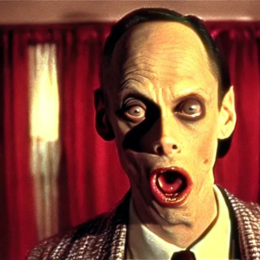 Prompt: a john waters film about a man turning into a werewolf, cinematic, dark, film grain