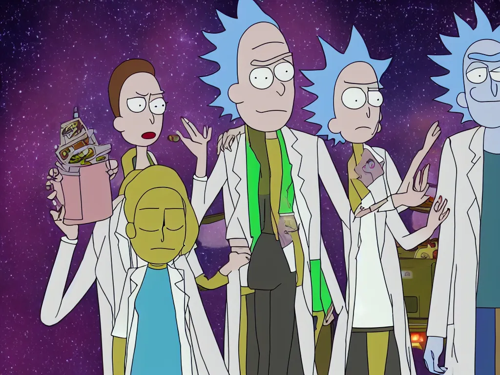 Prompt: a still from a female version of rick and morty