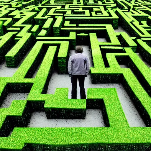 Prompt: man in the maze