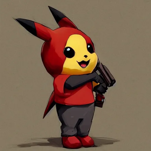 Prompt: portrait of a communist pikachu in team fortress 2 style, epic, fantasy, hd shot, digital portrait, beautiful, artstation, comic style, by artgerm, guy denning, jakub rozalski, magali villeneuve and charlie bowater