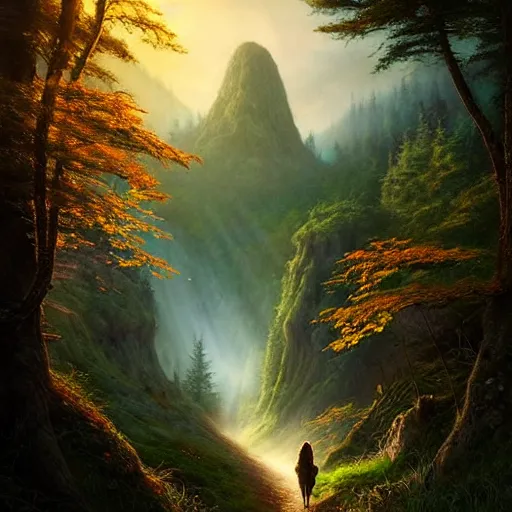 Prompt: beautiful matte painting of archway fantasy path into the mountainous sloping meadow and slightly forested background, atmospheric lighting, painted, intricate, volumetric lighting, beautiful, rich deep colors masterpiece, sharp focus, ultra detailed by leesha hannigan, ross tran, thierry doizon, kai carpenter, ignacio fernandez rios