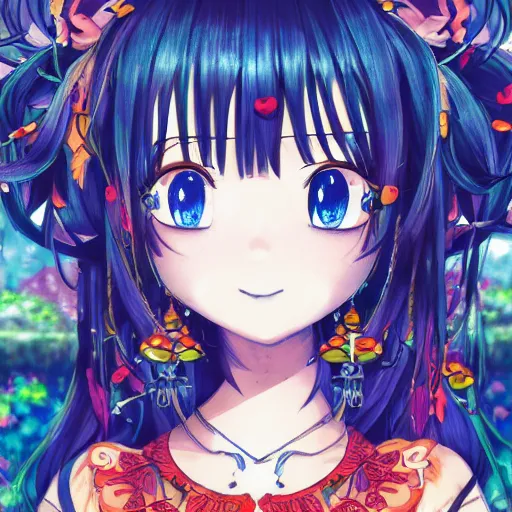 Image similar to the portrait of a beautiful and cute anime girl made up of peppers, an ultrafine detailed illustration by james jean, intricate linework, bright colors, final fantasy, behance contest winner, vanitas, angular, altermodern, unreal engine 5 highly rendered, global illumination, radiant light, detailed and intricate environment