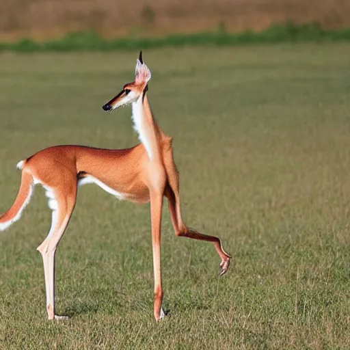 Image similar to photo of a hybrid between a borzoi and a gerenuk