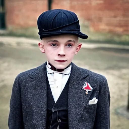 Prompt: photo of a british young man wearing peaky blinders outfits,