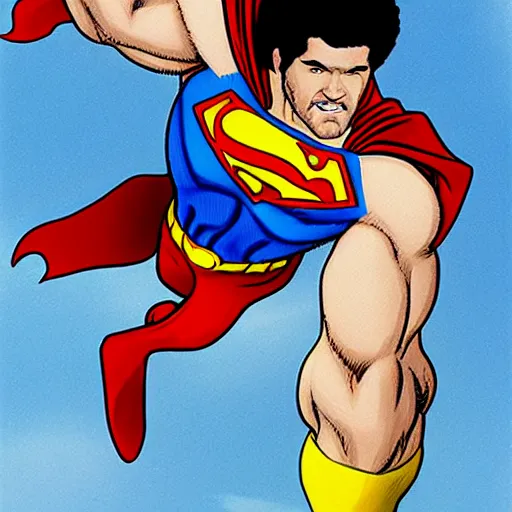 Image similar to Bob Ross as superman