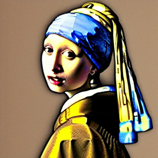 Image similar to vermeer, roger stone as the girl with pearl earring,