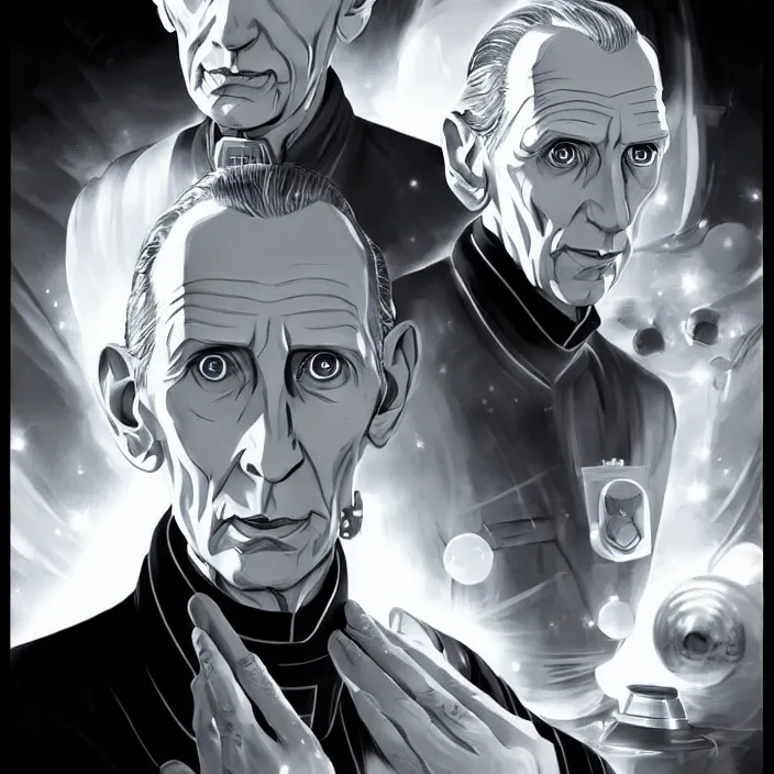 Image similar to portrait of the grand moff tarkin, anime fantasy illustration by tomoyuki yamasaki, kyoto studio, madhouse, ufotable, comixwave films, trending on artstation