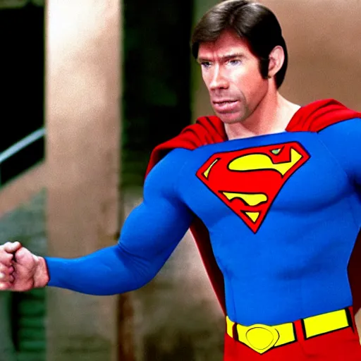 Image similar to chuck Norris as superman