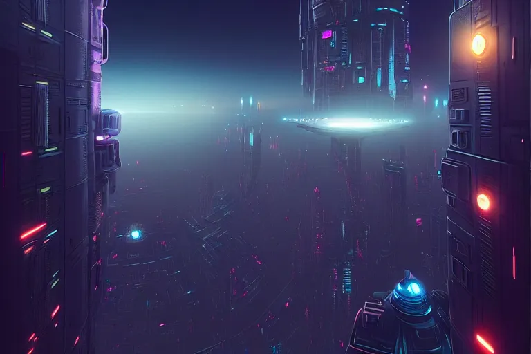 Image similar to a scifi illustration, Night City on Coruscant by filip hodas