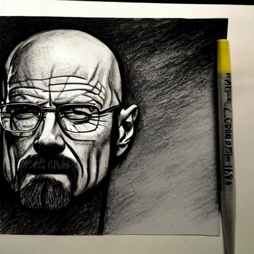 Prompt: sketch of walter white