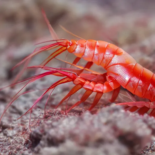 Prompt: red shrimp as nightmare monster, dream - like, 4 k