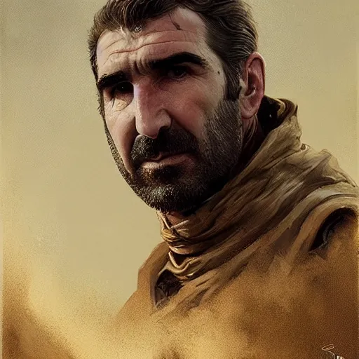 Image similar to A portrait of Eric Cantona, Matte painting , detailed painting, greg rutkowski