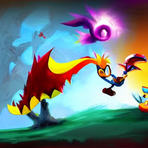 Image similar to rayman legends style painting