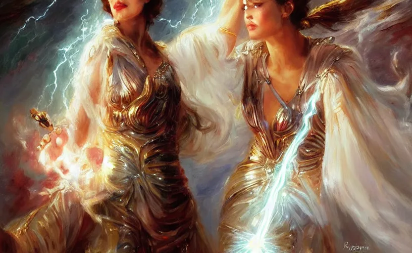 Prompt: The revenge of the lightning goddess. By Konstantin Razumov, highly detailded