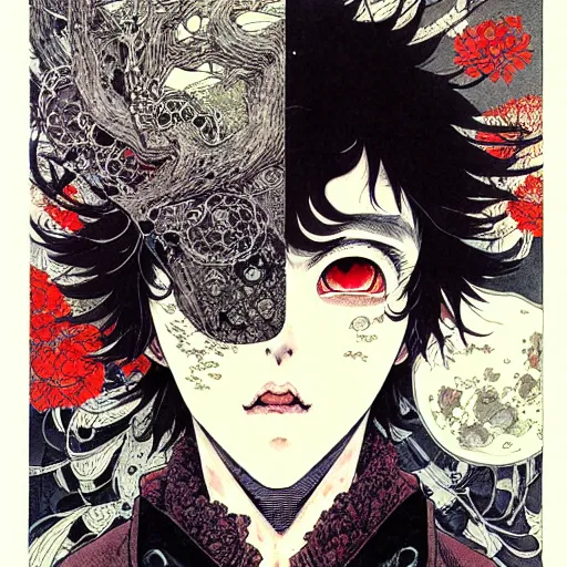 Prompt: prompt: Portrait painted in Akira style drawn by Vania Zouravliov and Takato Yamamoto, inspired by Fables, intricate acrylic gouache painting, high detail, sharp high detail, manga and anime 2000