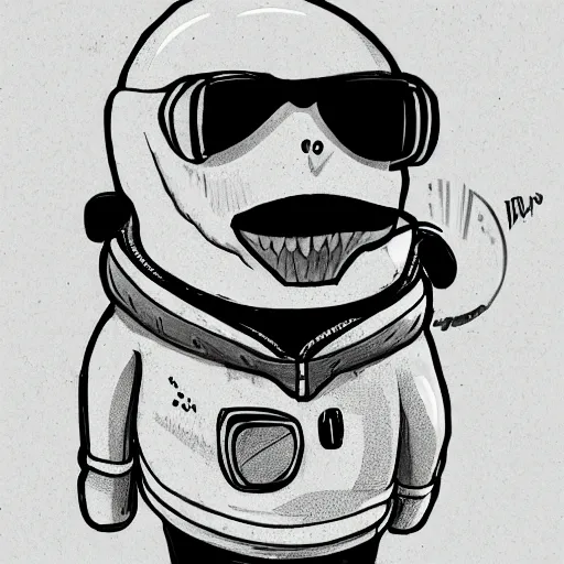 Prompt: anthropomorphic badass lemon character wearing cool sunglasses flying through space, illustration by Hsiao-Ron, 4k, trending on artstation, grainy, film grain