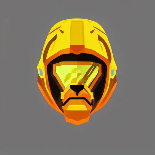 Image similar to helmet lion cyberpunk made of yellow lava and fire in angga tantama style, profile portrait, digital illustration, vector art, drawing, mecha, epic size, epic scale, macro art